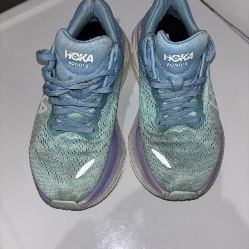 Hoka Bondi 8 Women's Size 6.5 B Airy Blue Sunlit Ocean Running Shoes Sneake